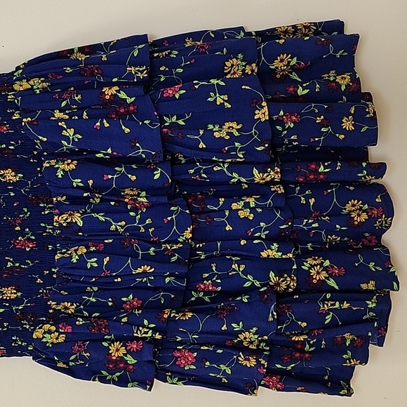 Maje Jalao Tiered Ruffled Floral Skirt Floral Blue Tiered Skirt Fairycore Sz 2/M - Picture 10 of 16